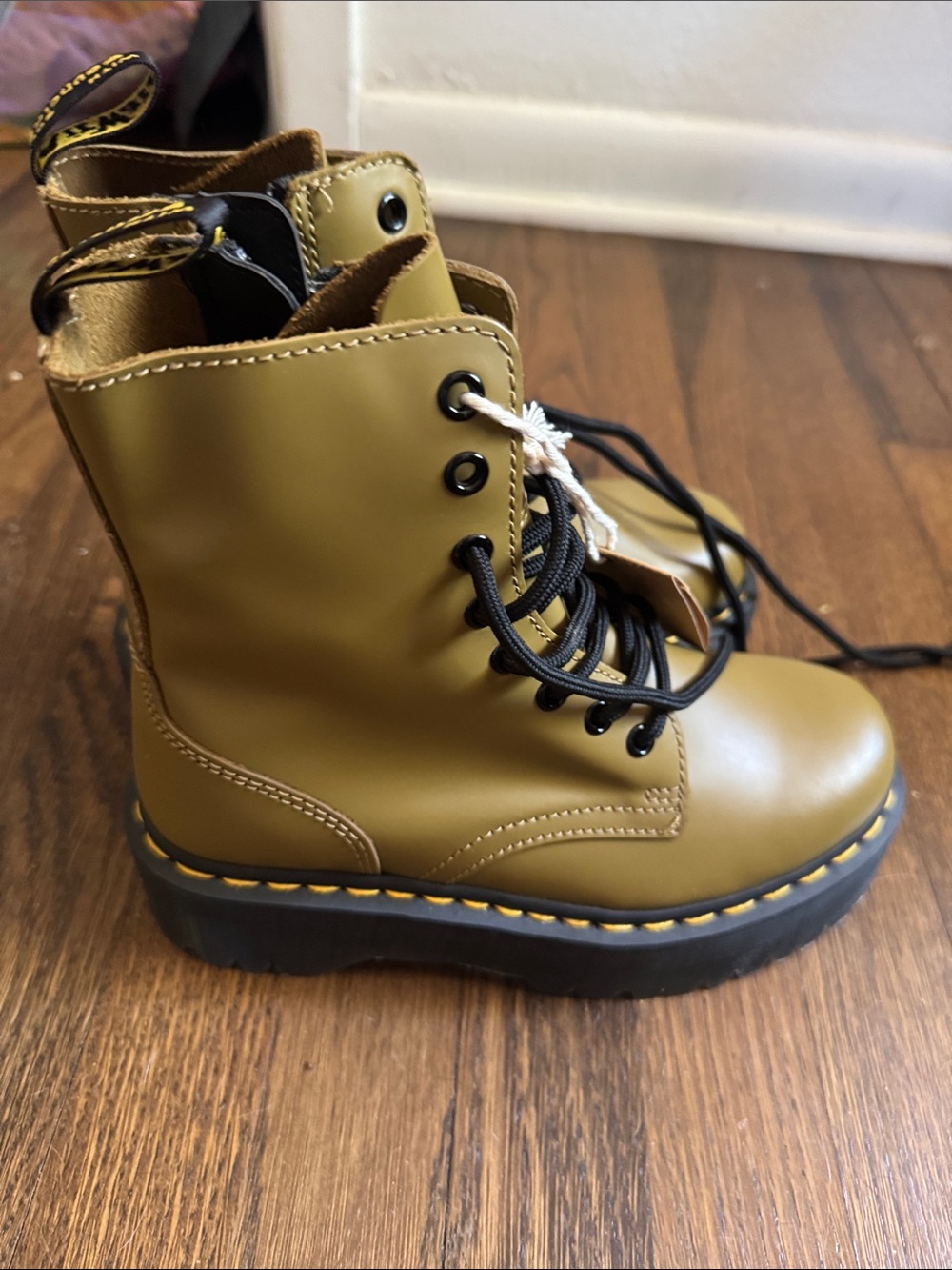 Dr. Martens Olive Green Zip Up Boots
